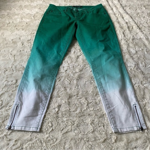 Prana Women's Green Ombre Ankle Zip Jett Capri Jeans Size 8/29 - Picture 2 of 5
